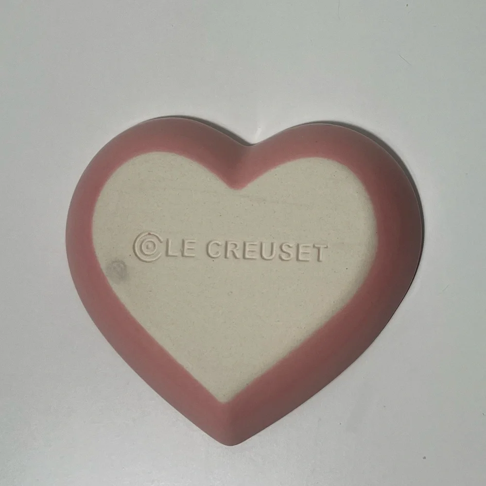 Le Creuset Stoneware Heart Shaped Trinket Dish Plate Tray Bowl